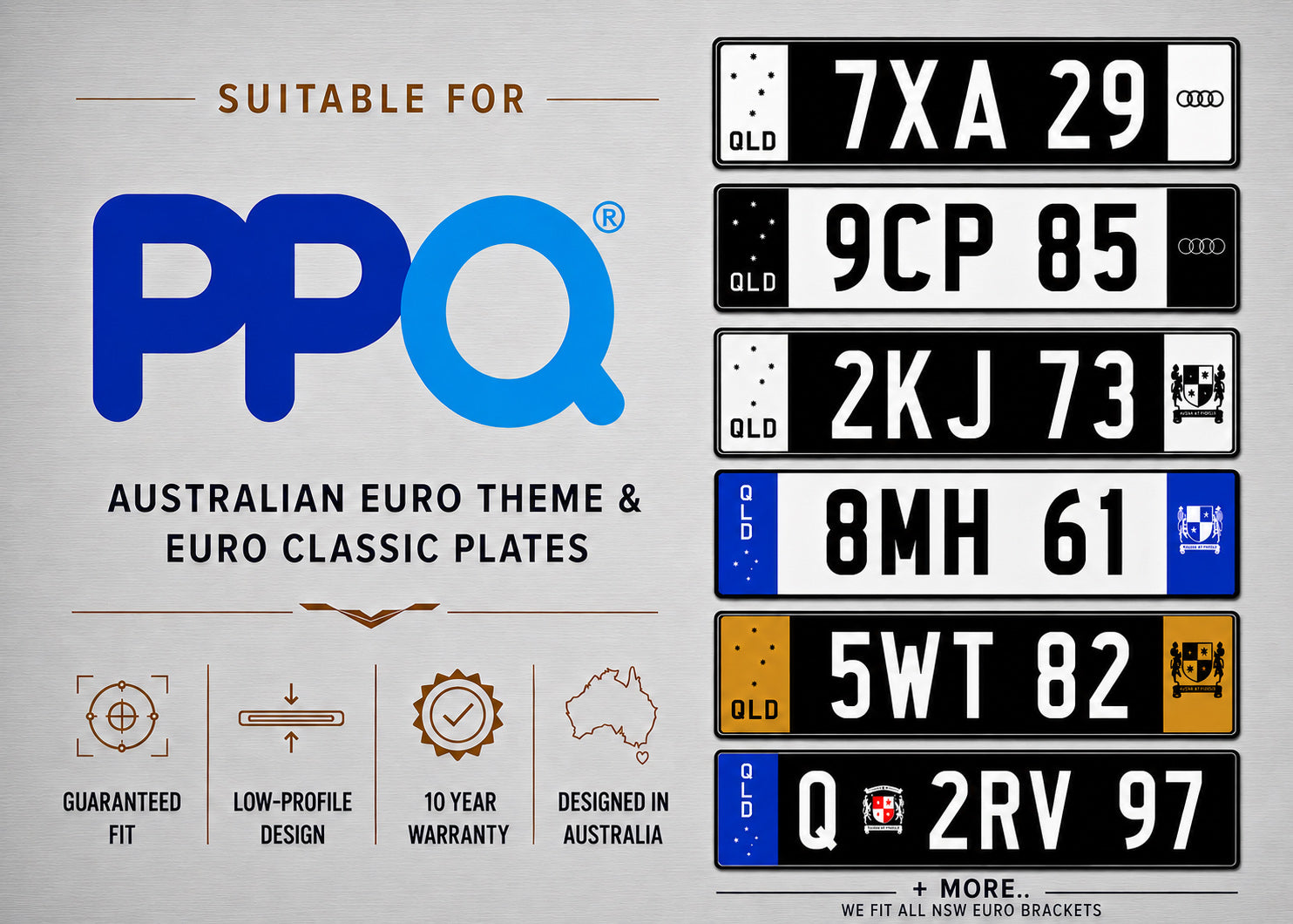 QLD Euro Prestige Number Plate Bracket & Holder