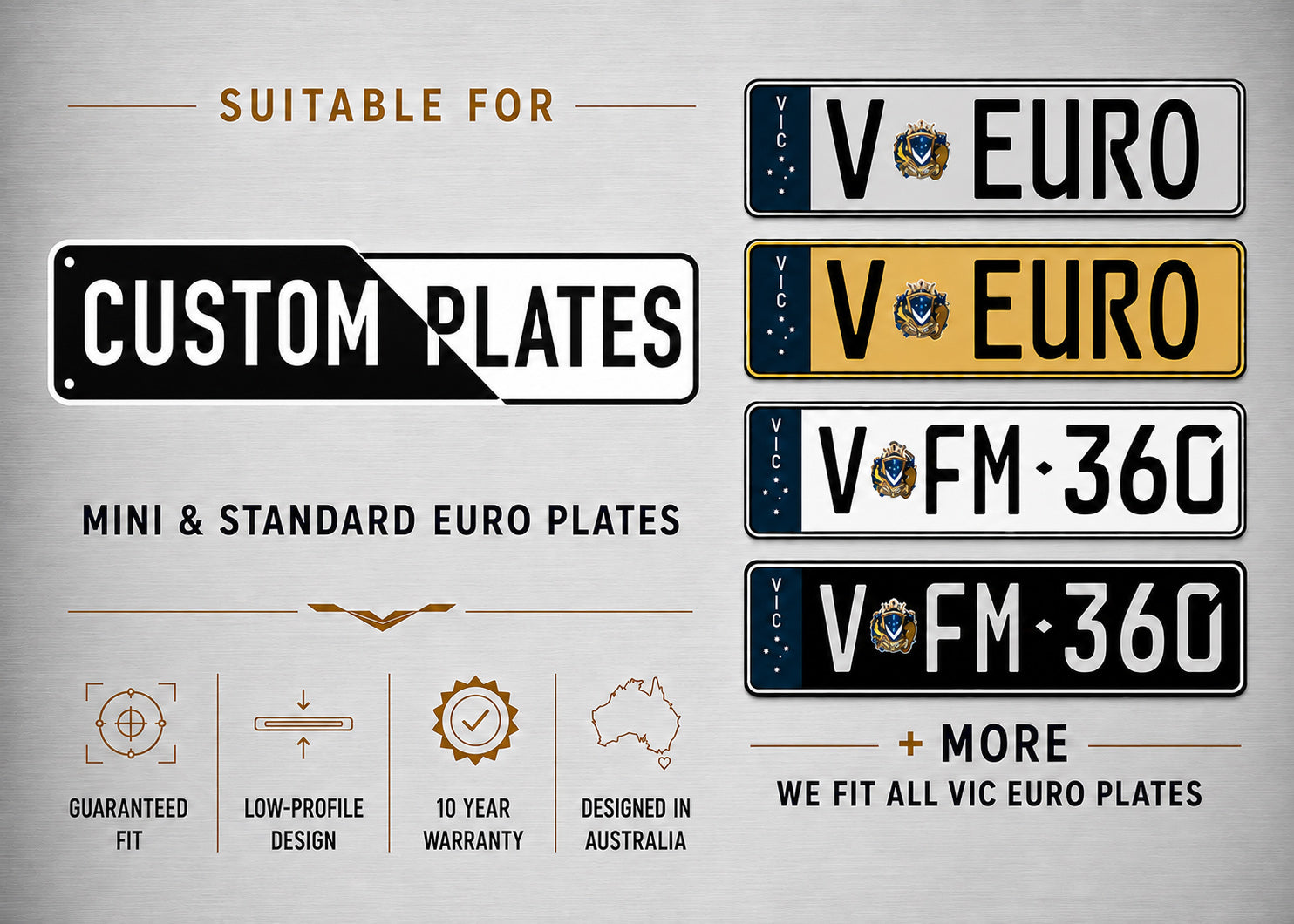 VIC Euro Prestige Number Plate Bracket & Holder