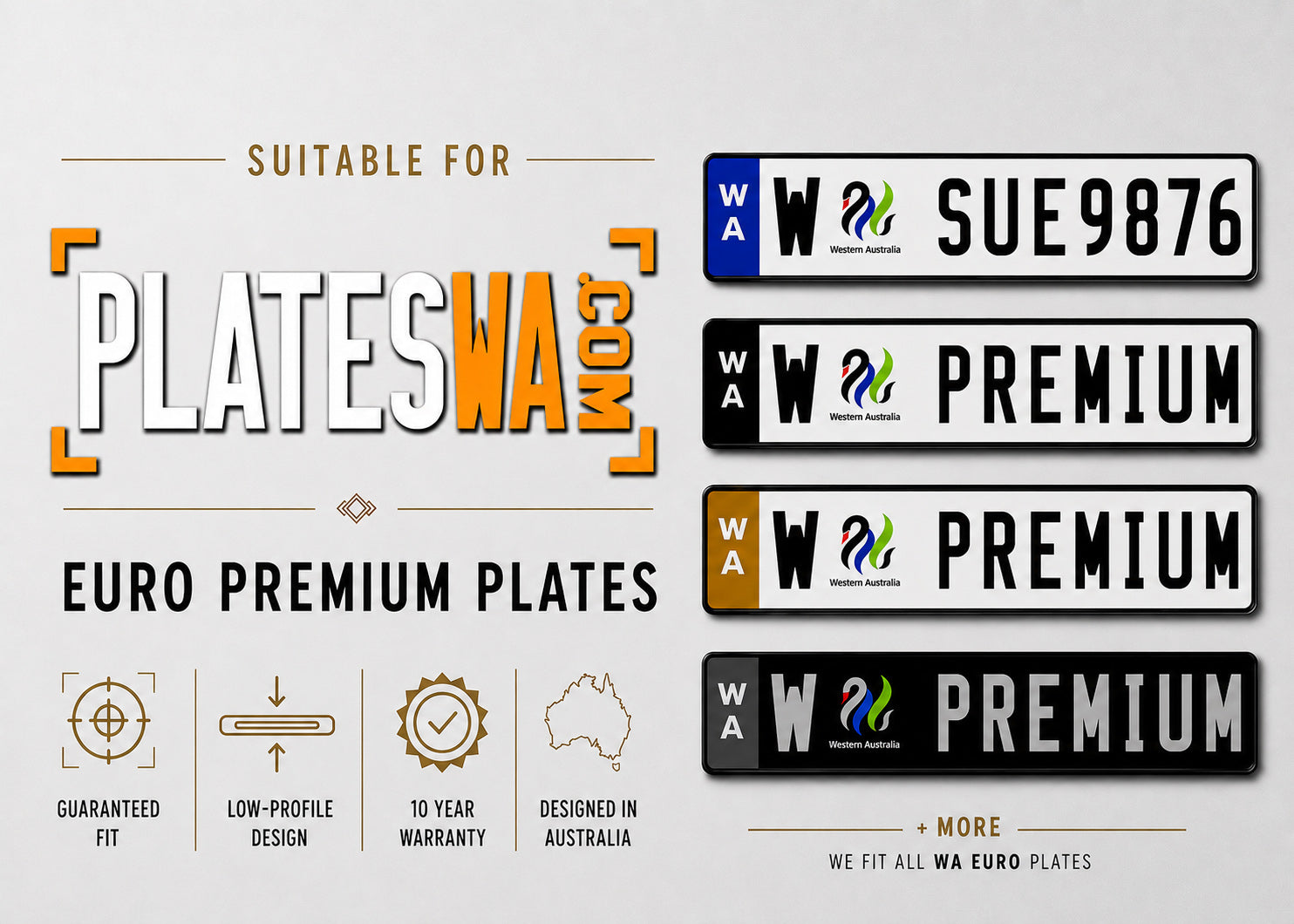 WA Euro Prestige Number Plate Bracket & Holder