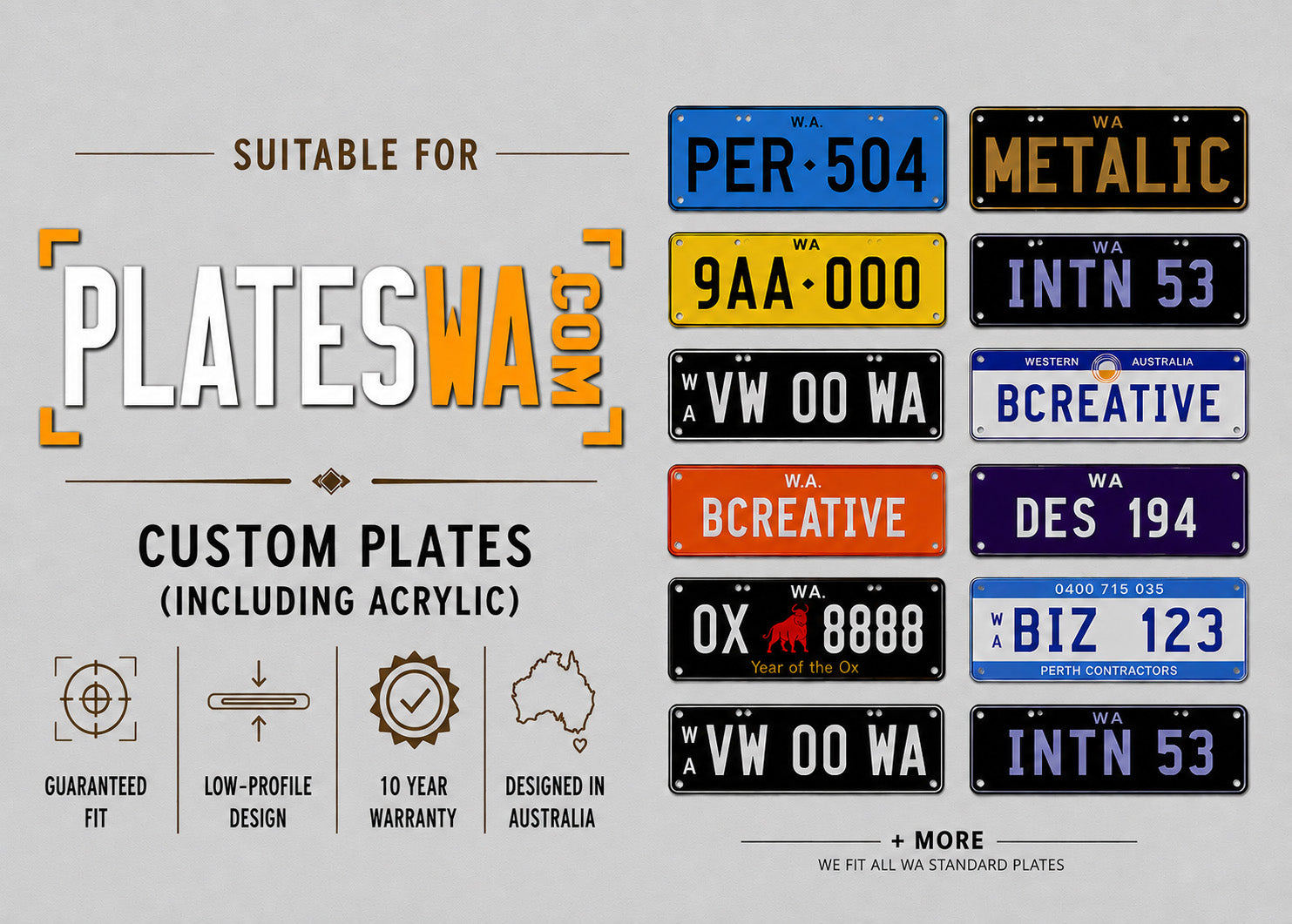 WA Standard & Slimline Number Plate Bracket & Holder